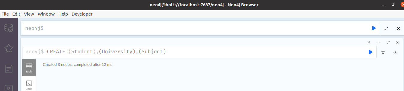 create 3 nodes